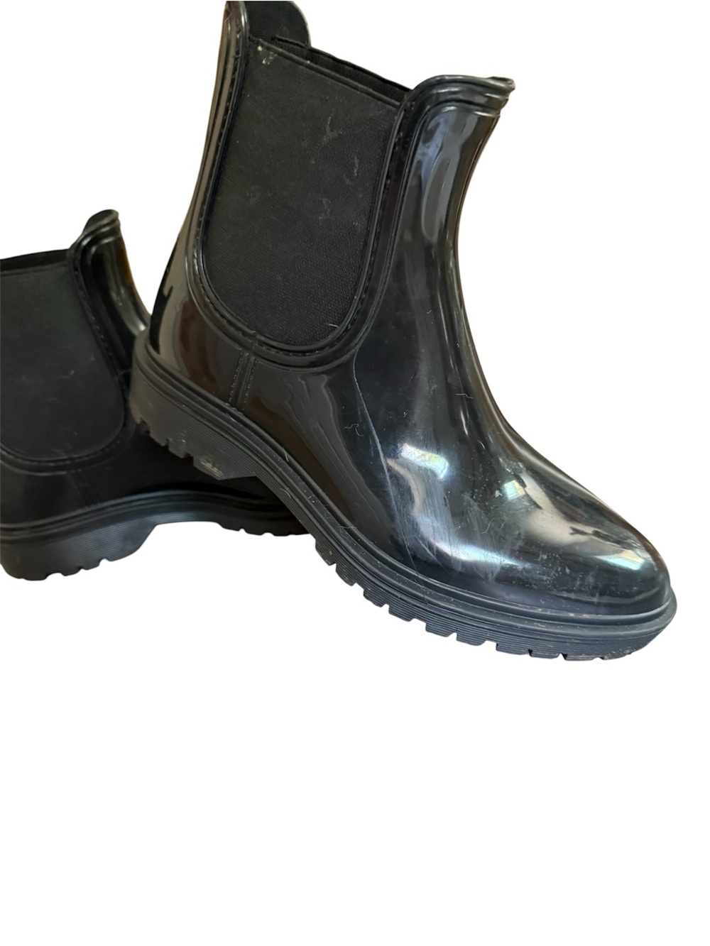 INC International Concepts Women's Black Gloss Chelsea Rain Boots - Picture 4 of 11